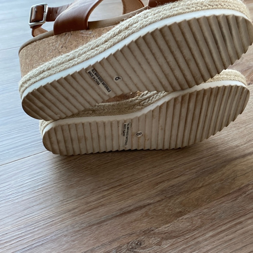 REPORT FOOTWEAR Elmer Sport Bottom Wedge Sandal in Cognac Brown Tan - Picture 8 of 11